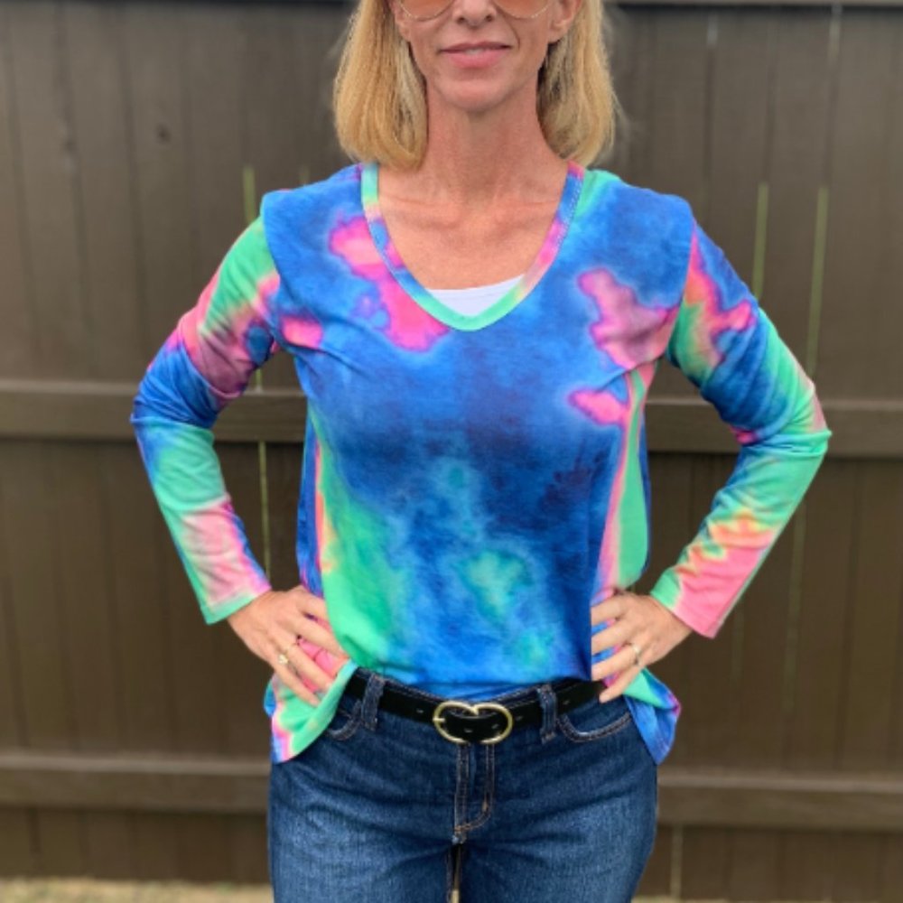 Long Sleeve Tie Dye Top